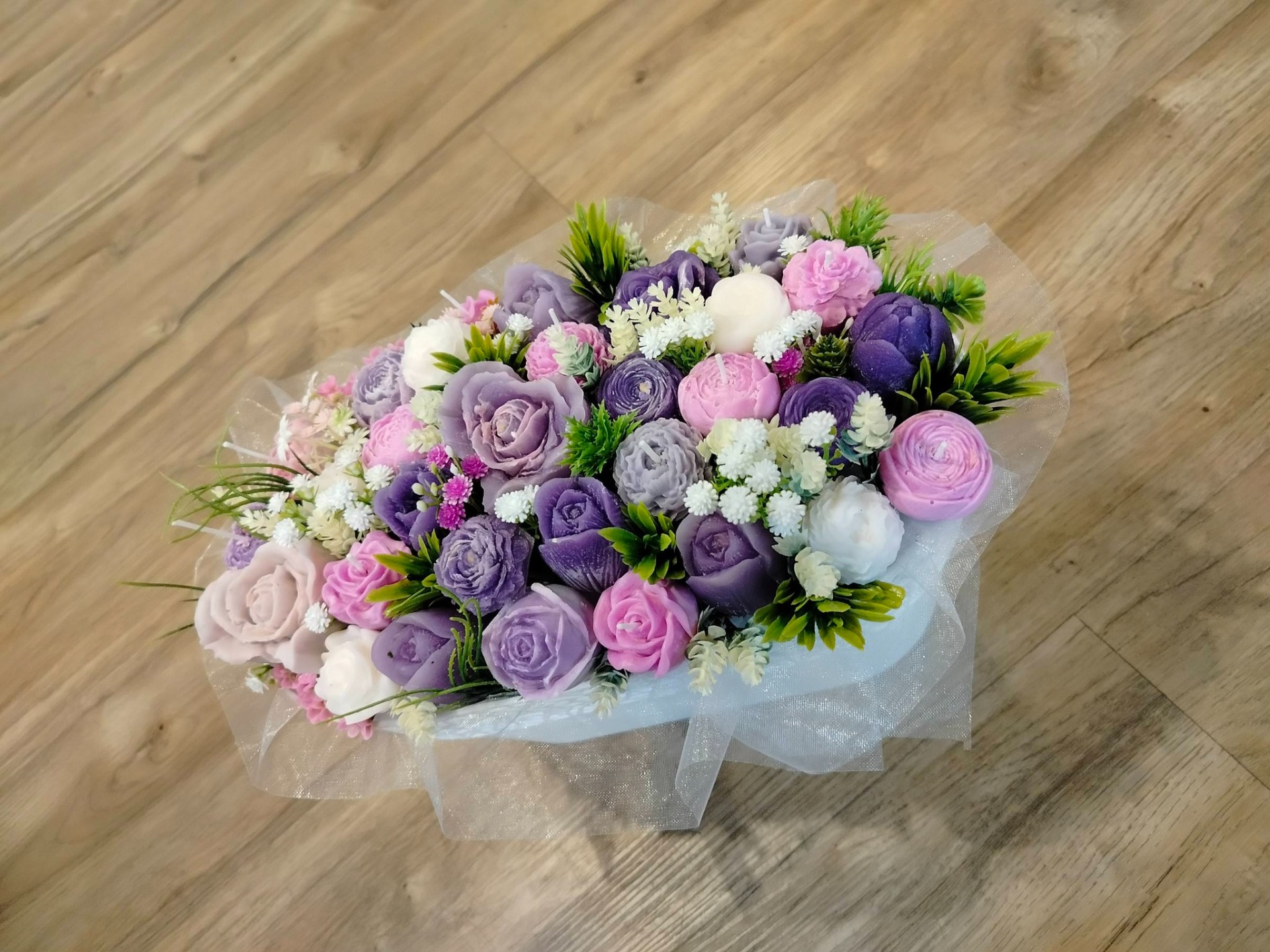 Květinové kytice ze svíček