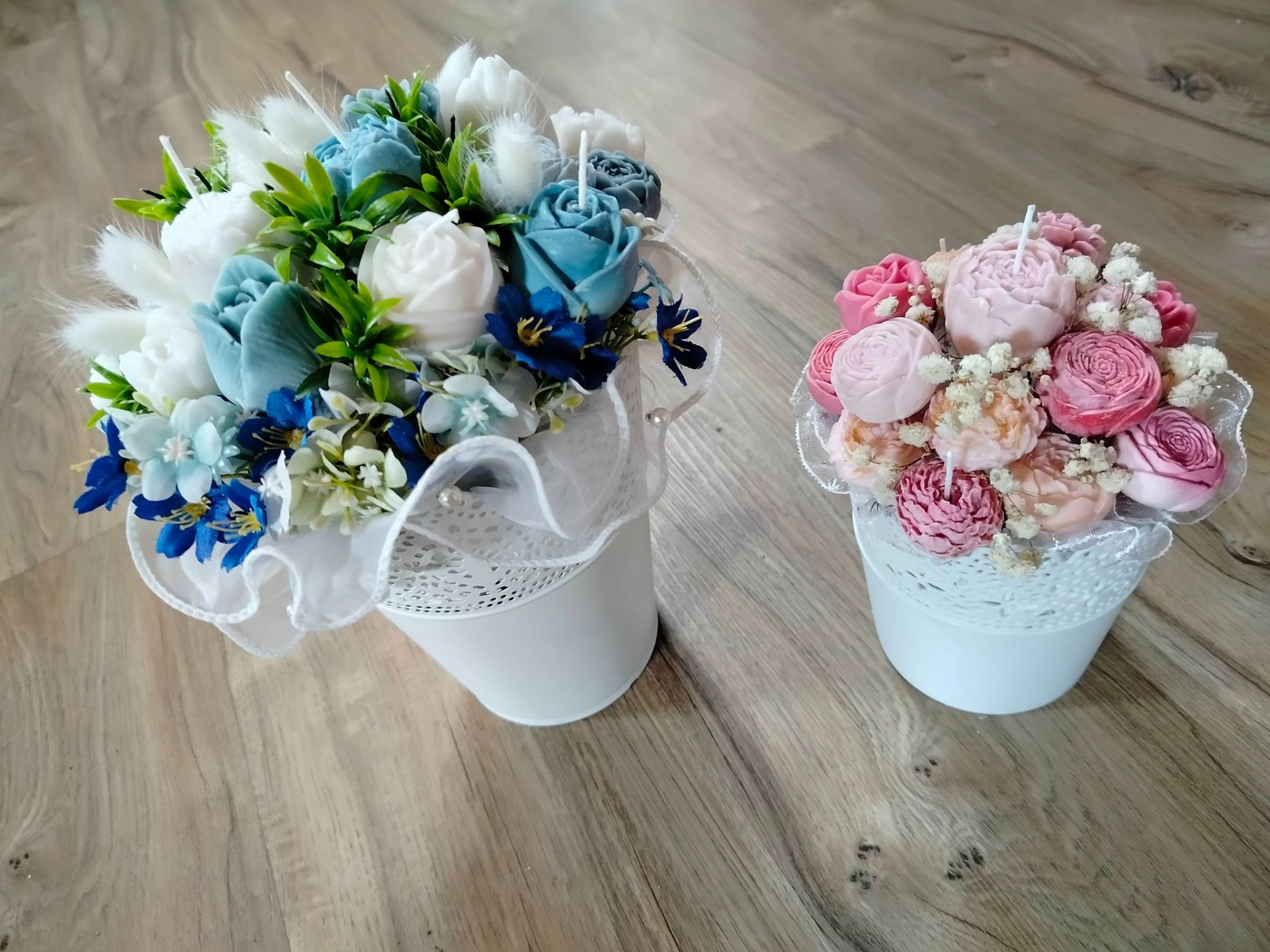 Květinové kytice ze svíček