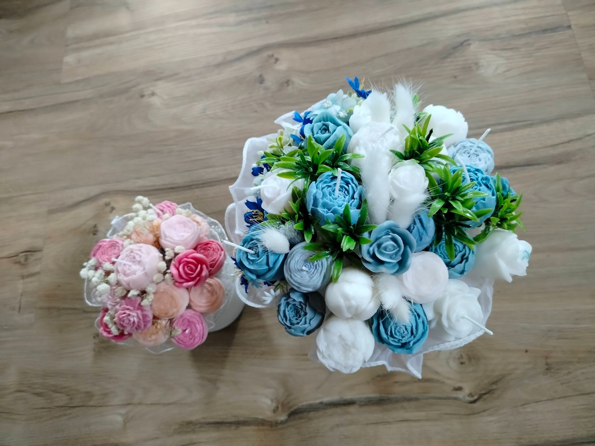 Květinové kytice ze svíček